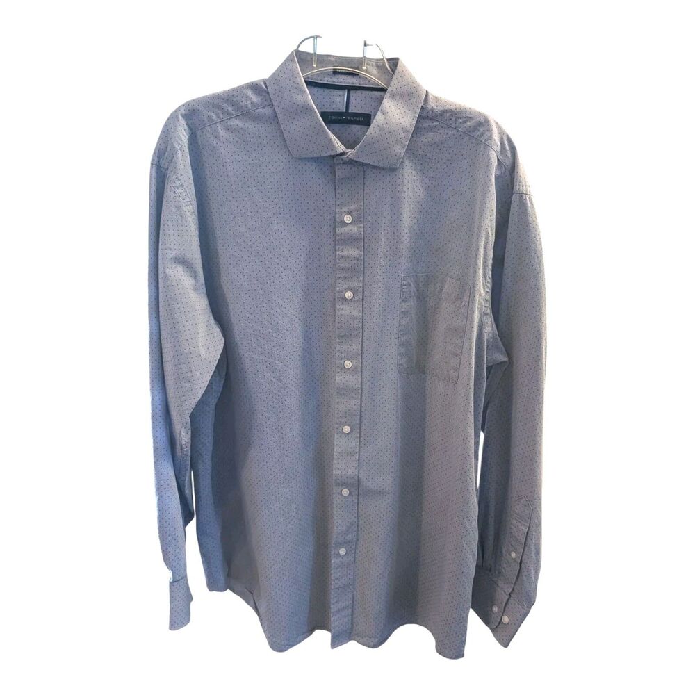 Tommy Hilfiger Mens Size XL Regular Fit Button Shirt Casual Long Sleeve Polkadot